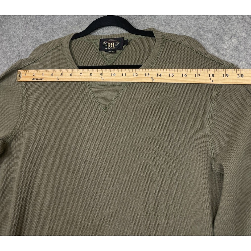 RRL Double RL Ralph Lauren Sweatshirt Mens L Green Pullover Crewneck Cotton Read - Picture 8 of 13